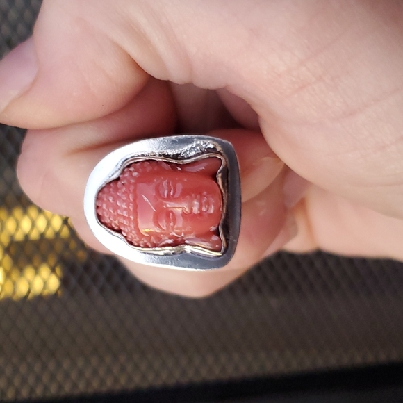 New Carved Buddha Head Unisex 925 Silver Ring. - Picture 11 of 13